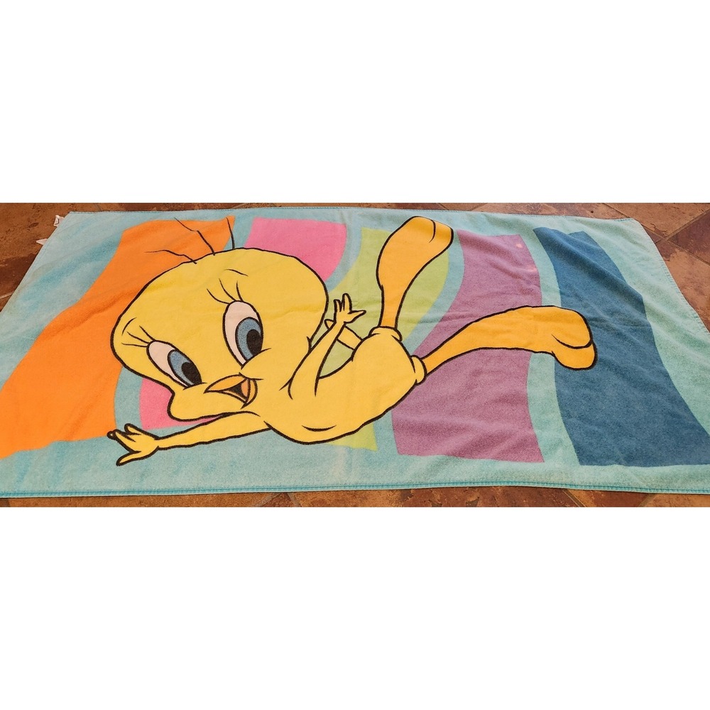 Vintage 1999 Warner Bros Tweety Bird Towel Bathroom Kids Beach Towel‎